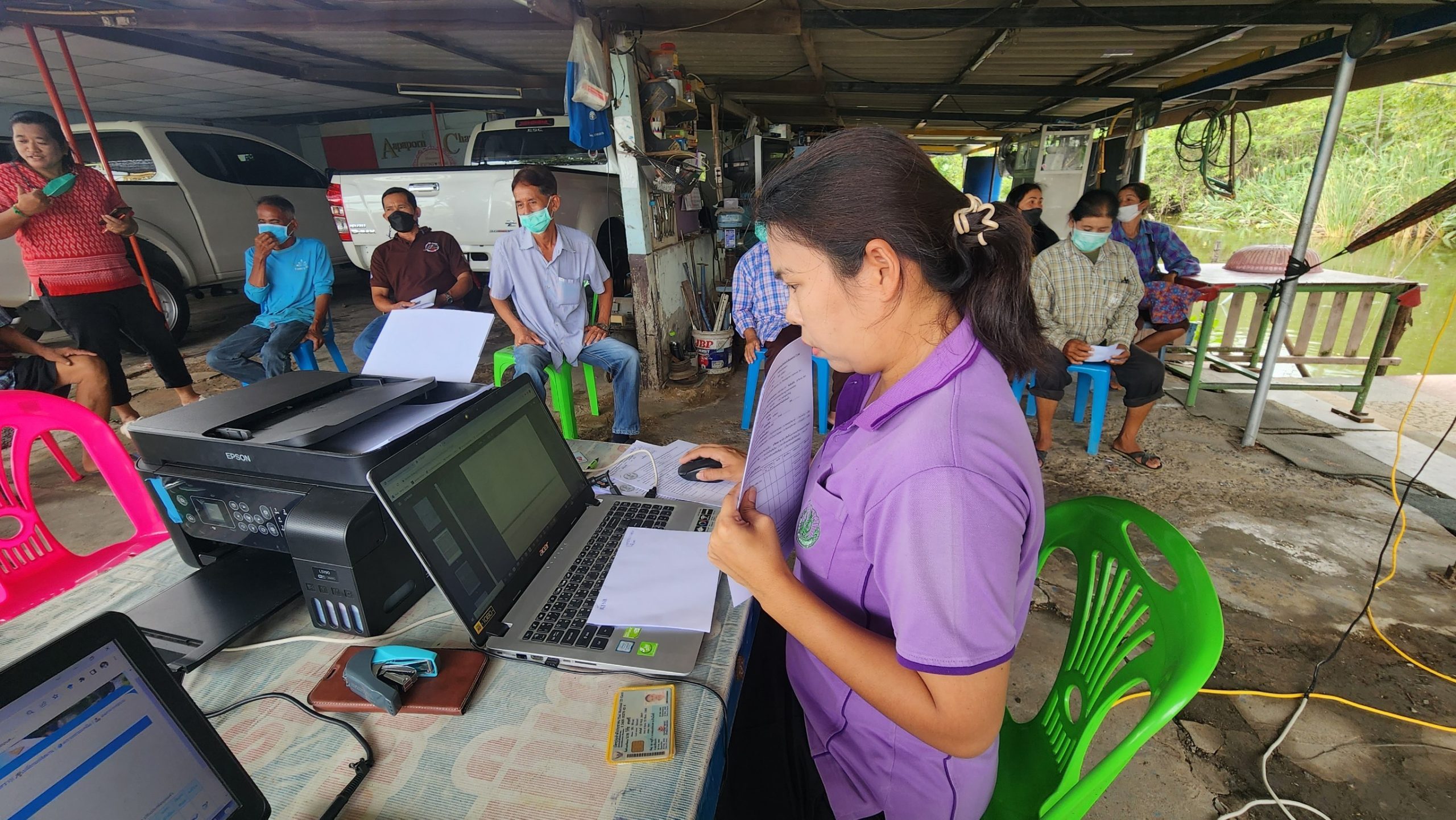 ลงพื้นที่รับขึ้นทะเบียนเกษตรกรผู้ปลูกข้าวนาปี 2566/67