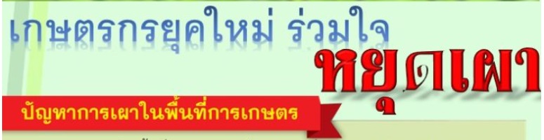 เกษตรกรยุคใหม่ ร่วมใจหยุดเผา